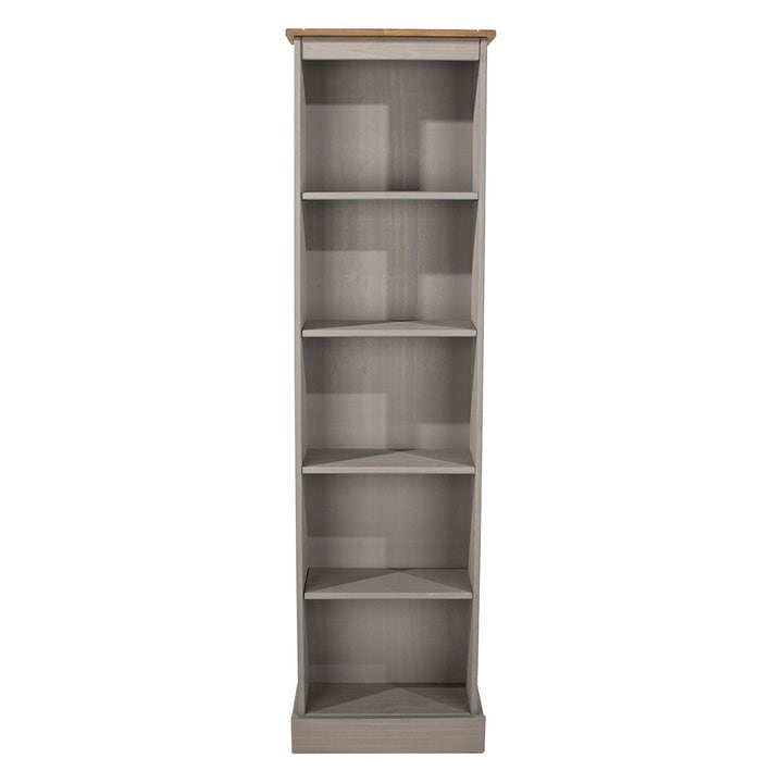 Wood Bookcase Tall Narrow Corona Collection  Furniture Dash
