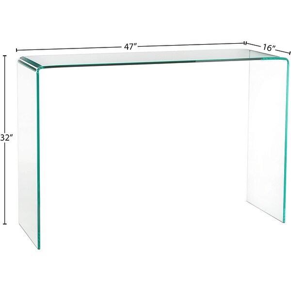 Modern Contemporary Bent Glass Entryway Console Table， 43