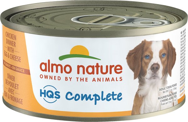 Almo Nature HQS Complete Chicken Dinner with Cheese and Egg Canned Dog Food