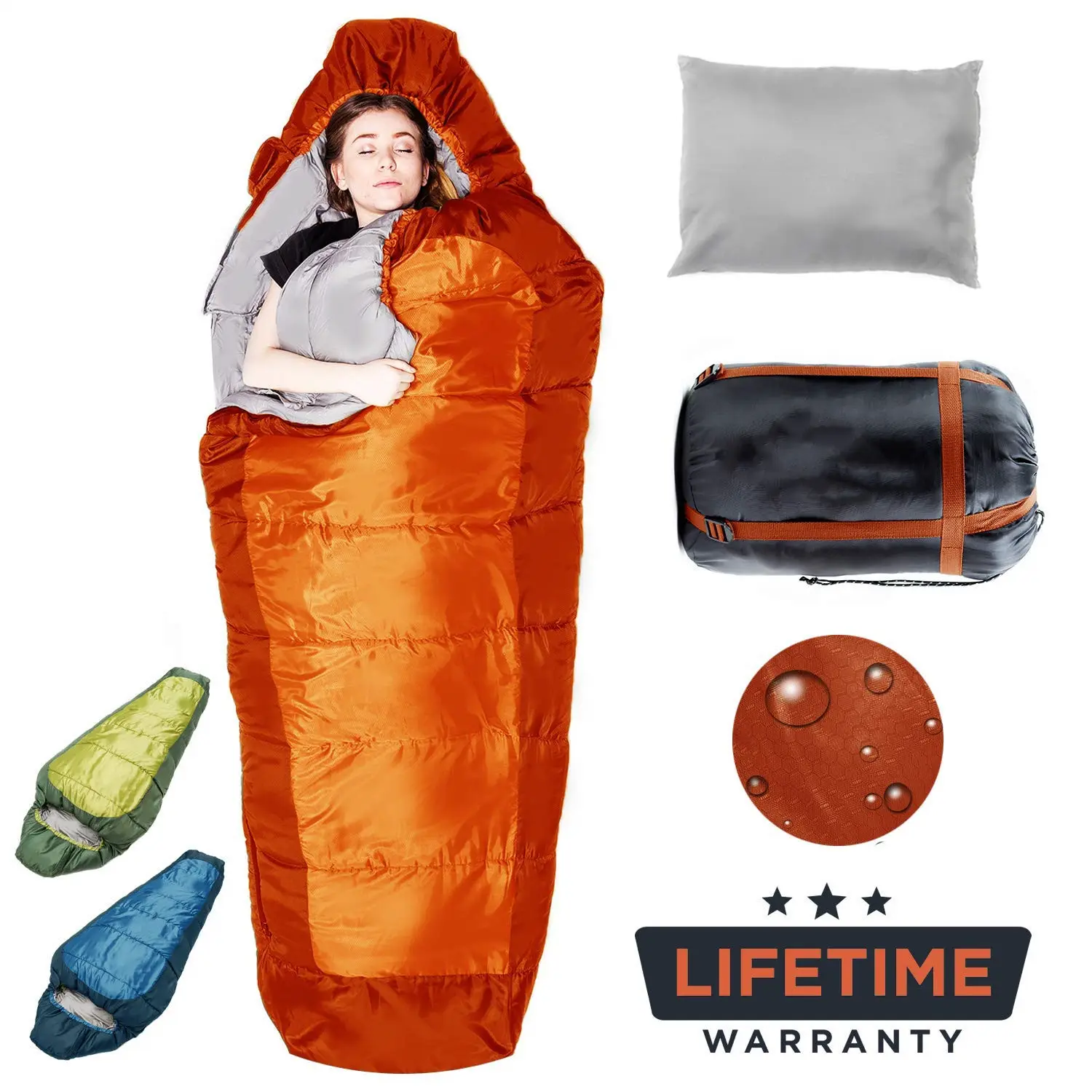 Light Weight Multipurpose delicate colors Cold Weather Camping Ultralight Mummy Sleeping Bag