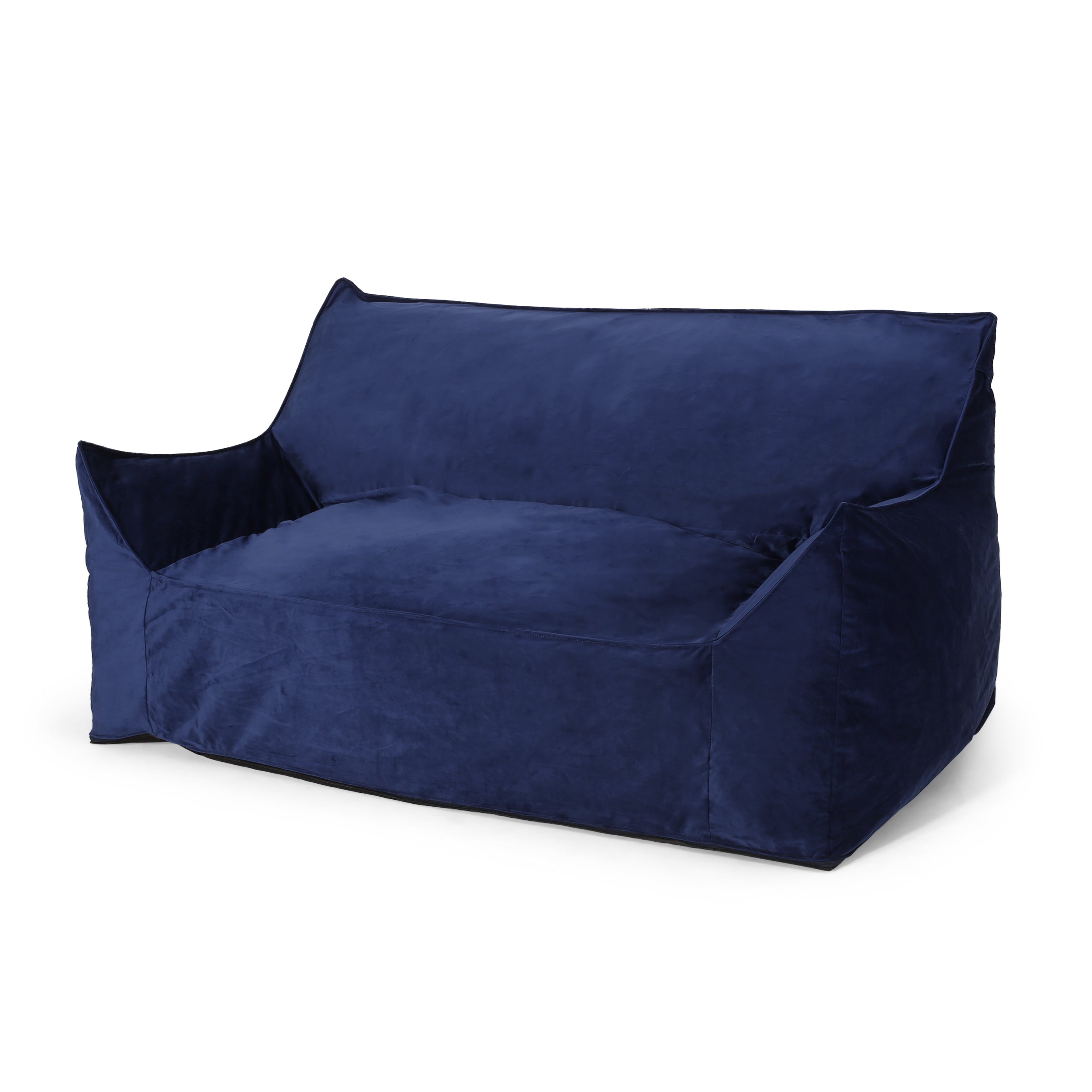 Calef Modern Velveteen 2 Seater Oversized Bean Bag Chair with Armrests