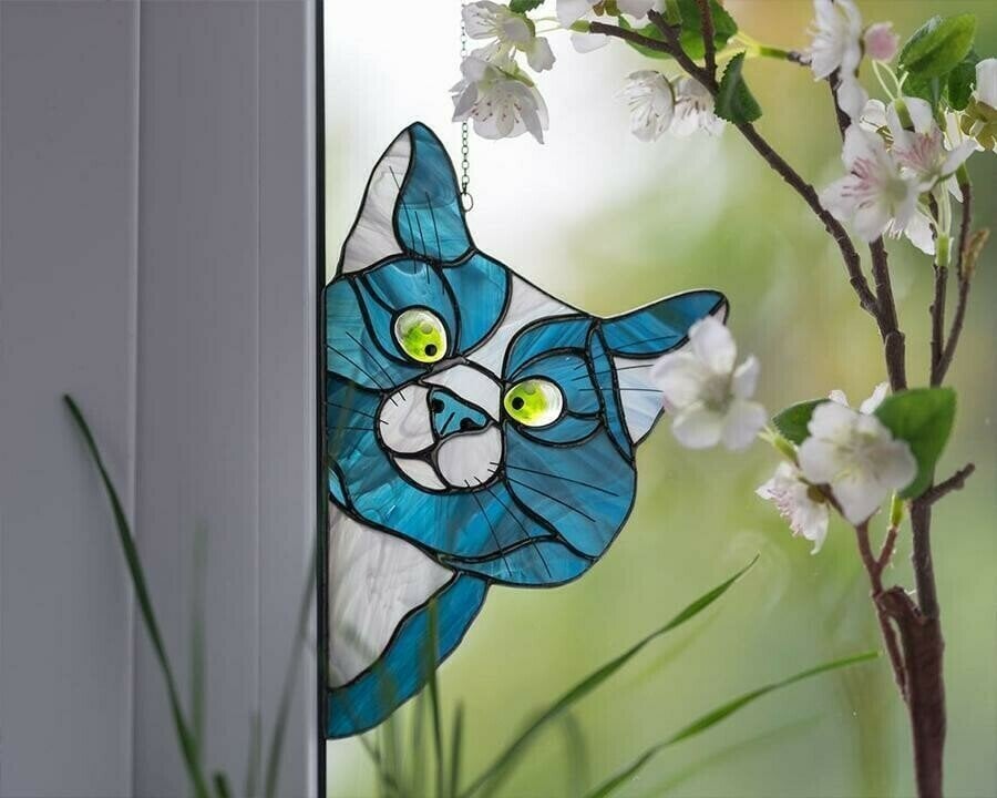 🔥 BIG SALE - 40% OFF🔥🔥Hot Sale-😻Handmade Stain Cat Suncatcher For Window