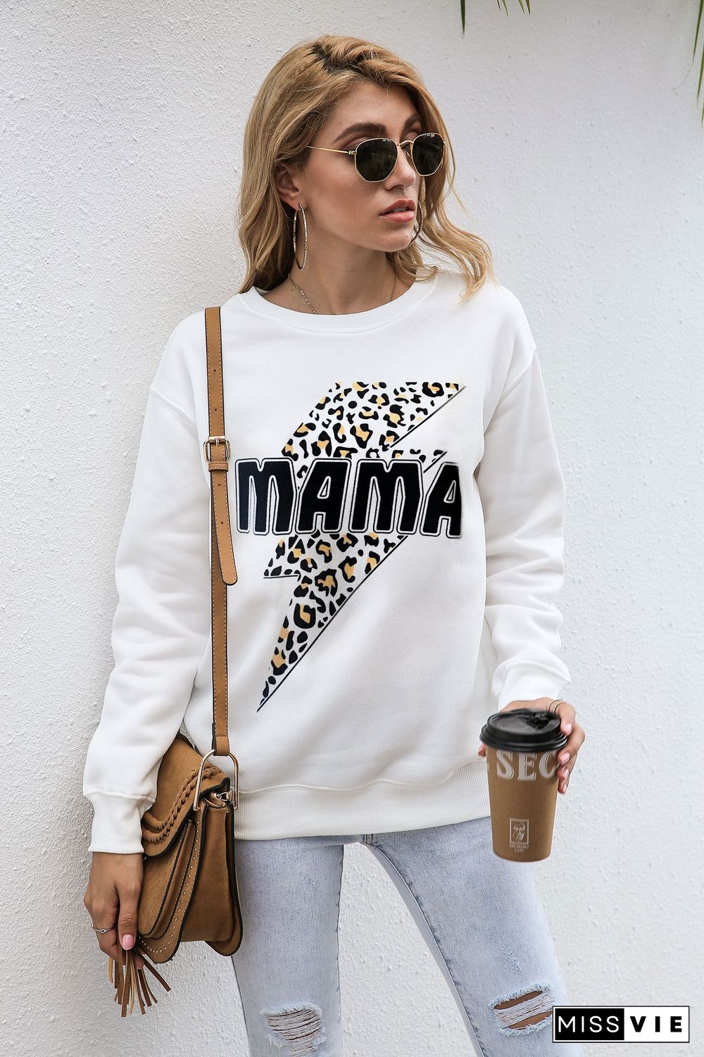 Mama Flash Leopard Graphee Sweatshirts