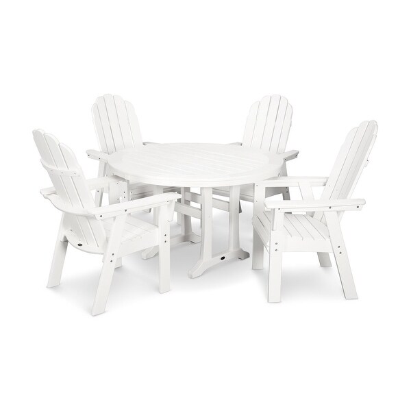 POLYWOOD Vineyard Adirondack 5Piece Nautical Trestle Dining Set