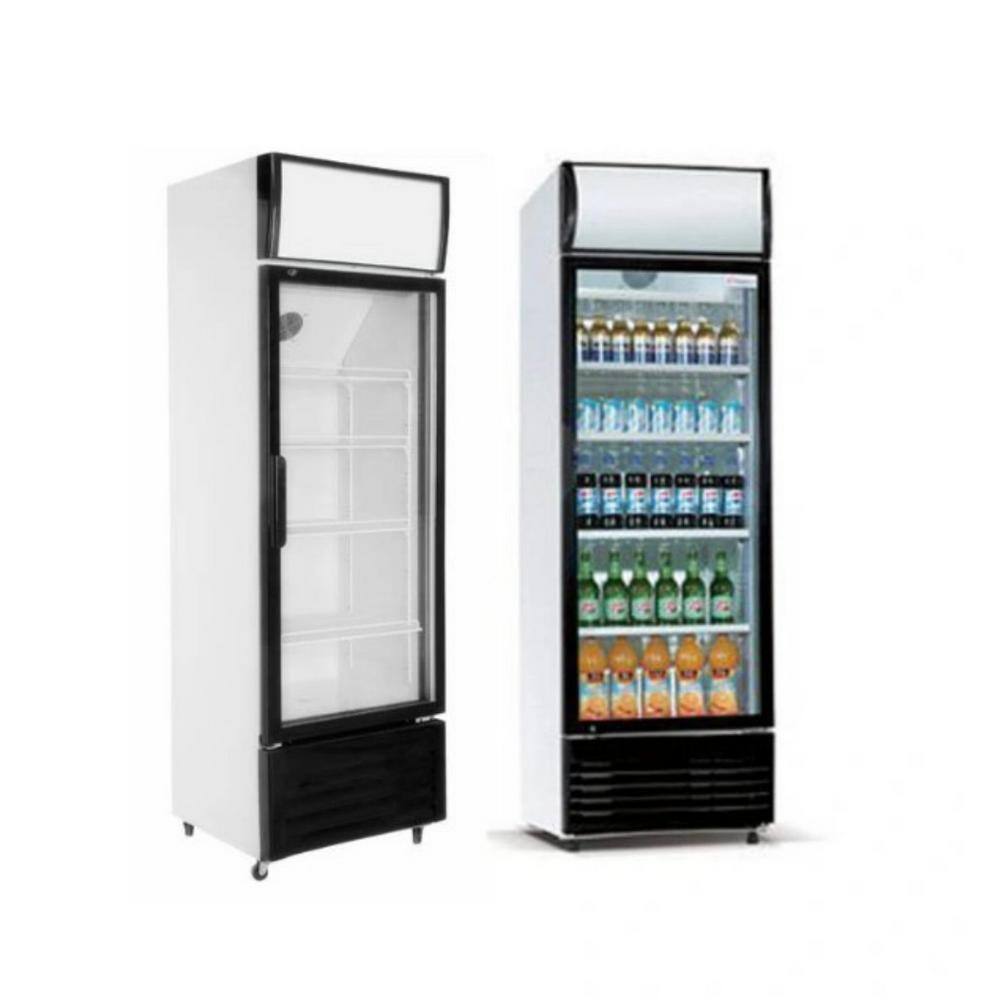 Cooler Depot 25 in. W 15.5cu.ft Commercial Merchandise Upright Display Single Glass Door Beverage Refrigerator cooler in White CD-430S