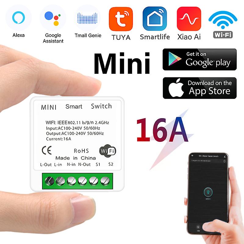 Tuya Wifi 16a Light Switch Support 2 Way Control Smart Socket Home Automation Module Works With Alexa Google Home Smart Life App