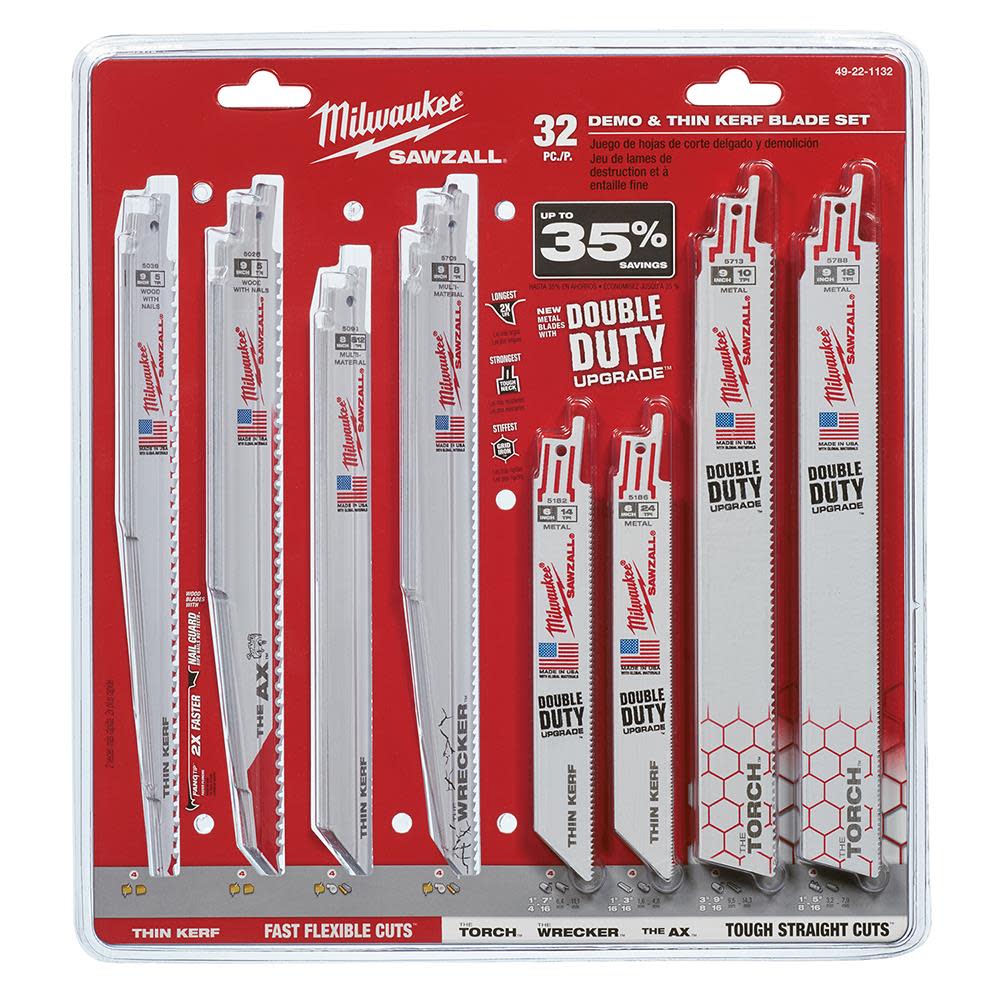 Milwaukee Mega SAWZALL Blade Kit (32-Piece) 49-22-1132 from Milwaukee