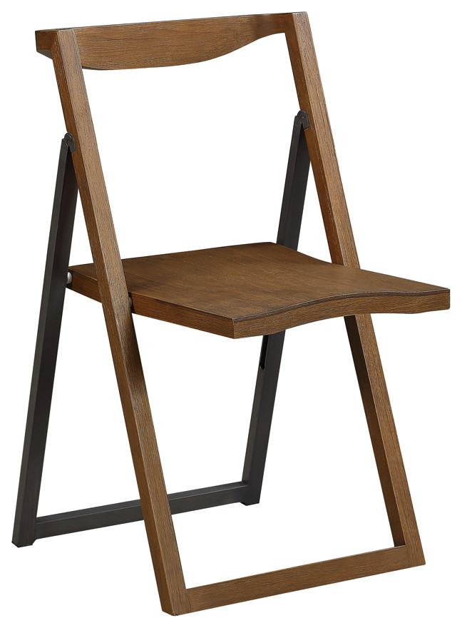 Boraam Sydney Folding Chair  Set of 2  Chestnut Wire Brush   Transitional   Folding Chairs And Stools   by Boraam Industries  Inc.  Houzz