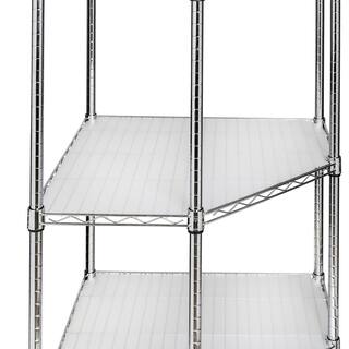 Honey-Can-Do Chrome 5-Tier Corner Metal Wire Shelving Unit (18 in. W x 72 in. H x 27 in. D) SHF-04886