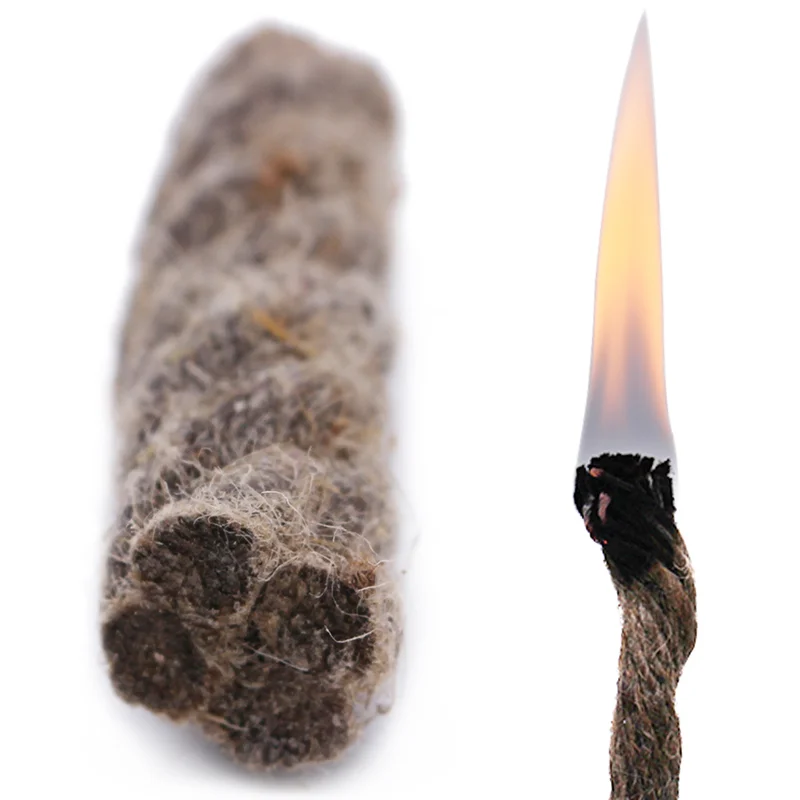 20*200 mm Paper Tube Ignition Hemp Rope Firelighter for Outdoor Camping Hiking Survival Tinder Rope