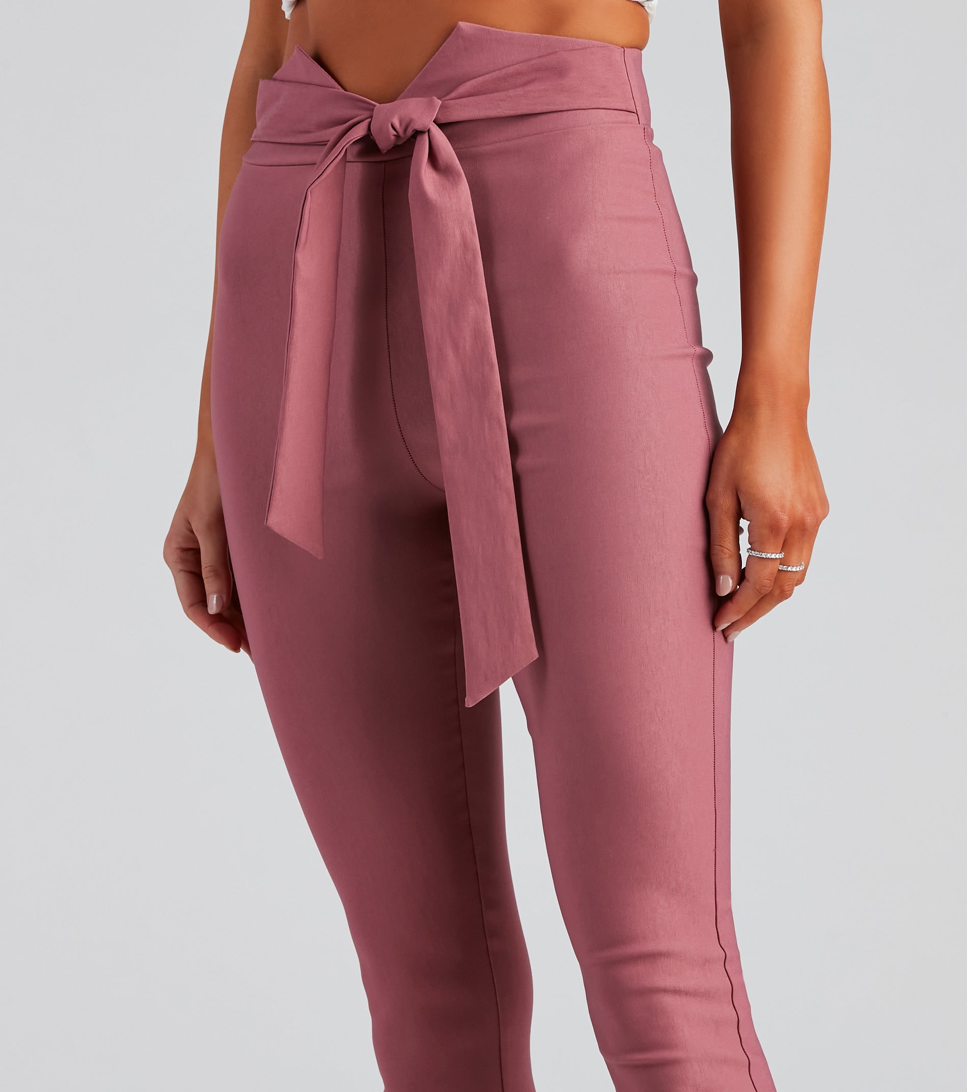 Classic And Chic Tie-Waist Skinny Pants