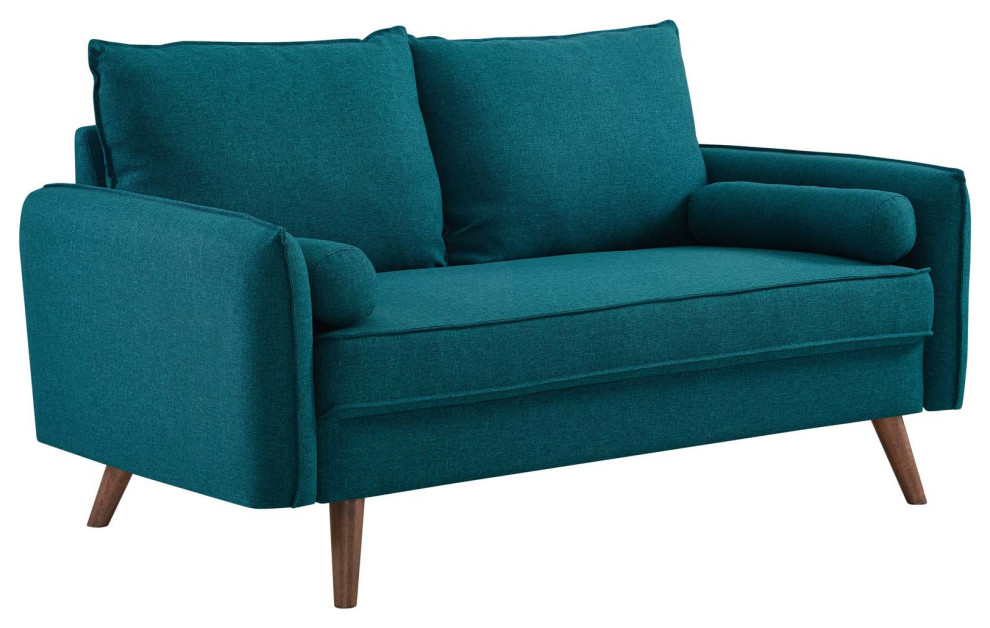 Revive Upholstered Fabric Sofa and Loveseat Set   Teal   Modern   Sectional Sofas   by House Bound  Houzz