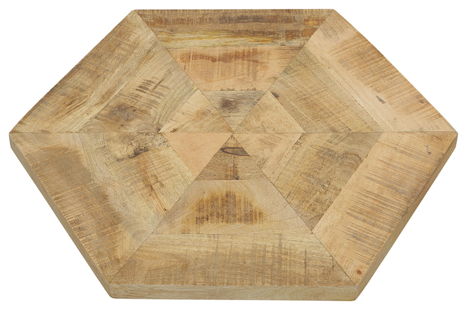 Adger 2 piece Hexagon Nesting Tables Natural and Black   Modern   Coffee Table Sets   by Modon  Houzz