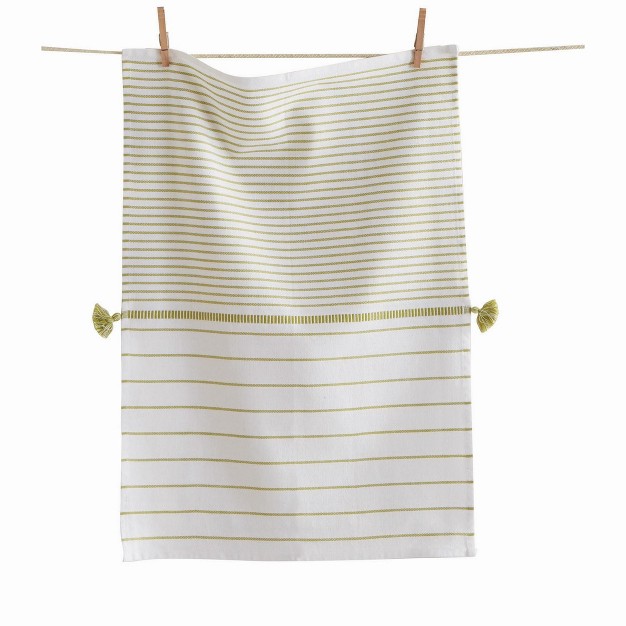 Tagltd Beach Stripe Dishtowel Citron Green