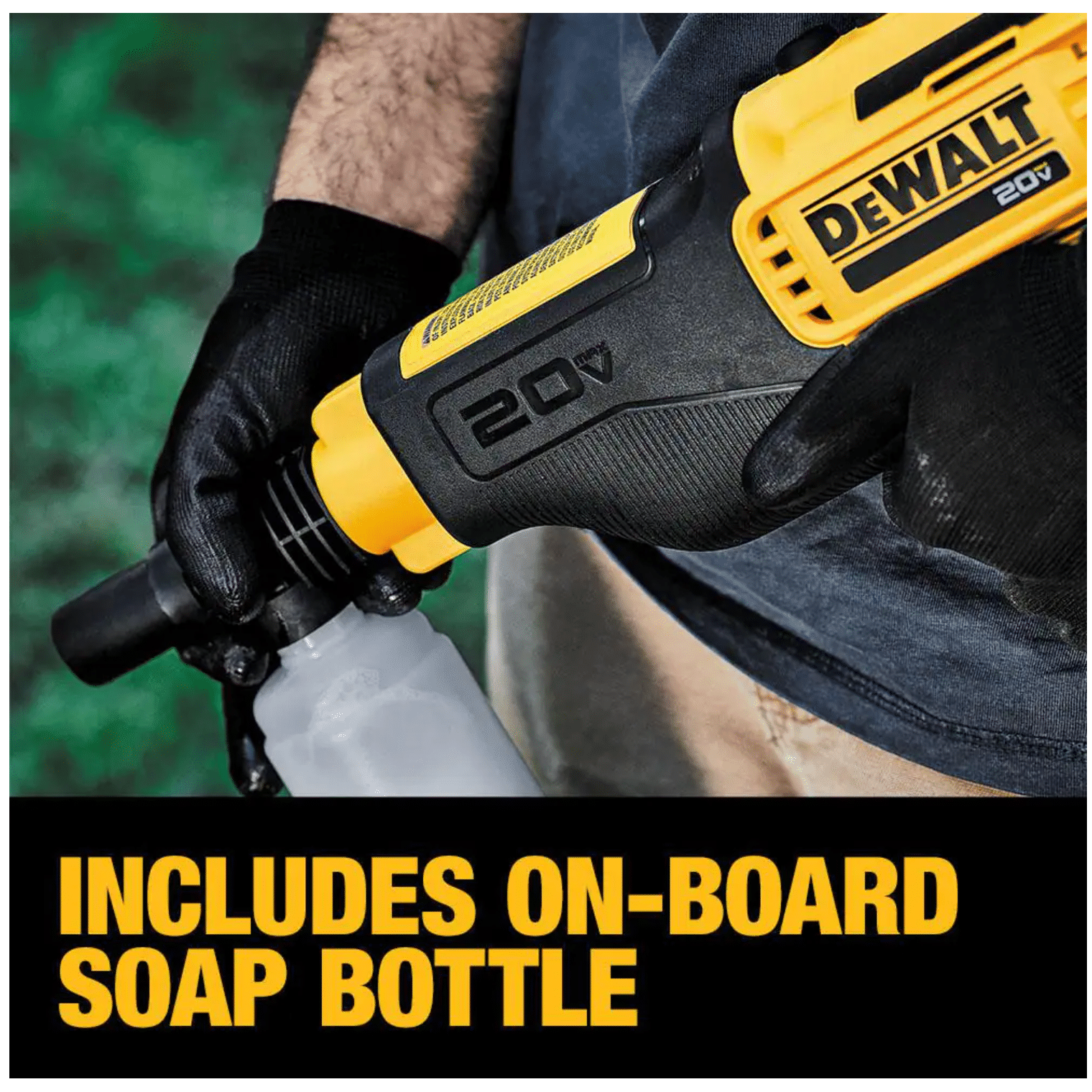 Dewalt 20V 550PSI， 1.0 GPM Cold Water Cordless Electric Power Cleaner with 4 Nozzles， Tool-Only (DCPW550B)