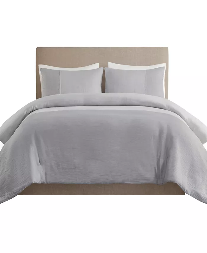 Beautyrest Miro 3 Piece Gauze Oversized Duvet Cover Set， Full Queen