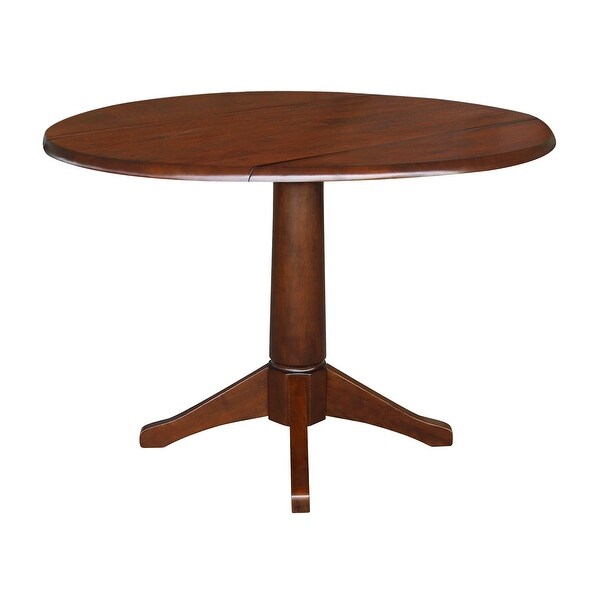 42 in. Round Top Dual Drop Leaf Pedestal Dining Table