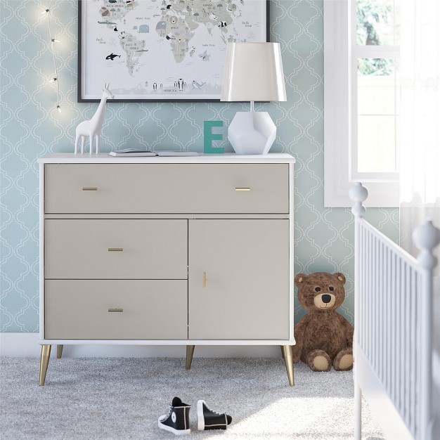 Little Seeds Valentina Asymmetrical 3 Drawer 1 Door Convertible Dresser