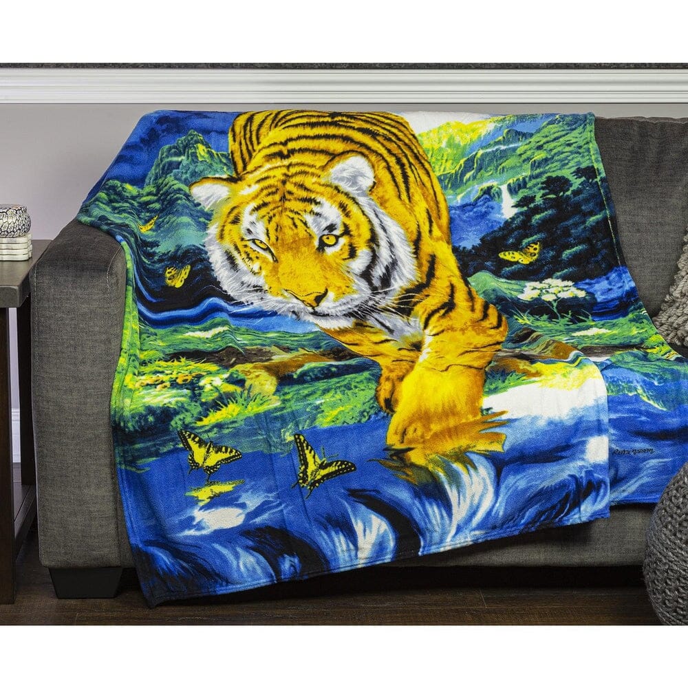 Moonlight Tiger Super Soft Plush Fleece Throw Blanket