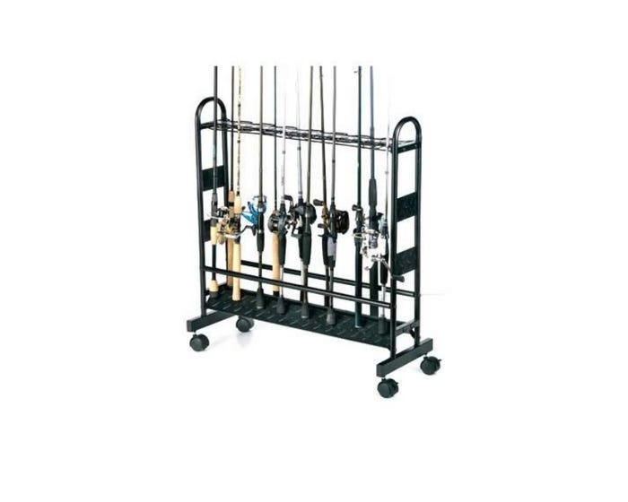 Organized Fishing 16Rod Industrial Metal Rolling Rod Rack CMR016