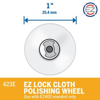 Dremel EZ Lock Rotary Tool 1 in. Cloth Polishing Wheel for Silverware Car Parts and Door and Window Hardware 423E