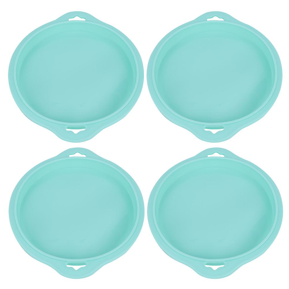 4pcs Silicone Layered Cake Mold Round Shape Bread Mold Cake Tray Mould Nonstick Baking Toolsgreen S