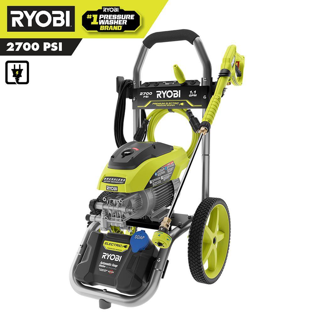 RYOBI 2700 PSI 1.1 GPM Cold Water Corded Electric Pressure Washer RY142711