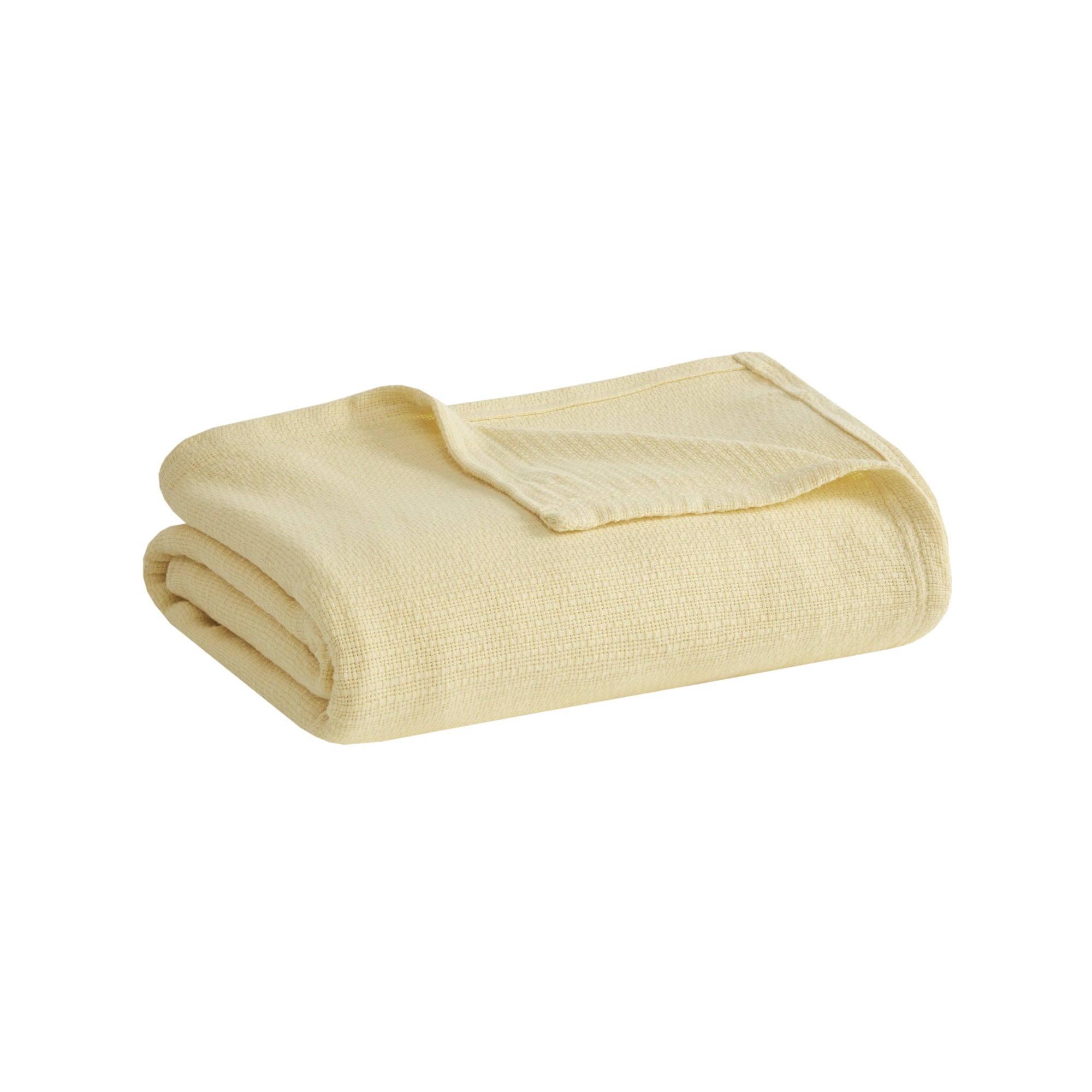 Home Essence Freshspun Basketweave Cotton Blanket， Twin， Yellow