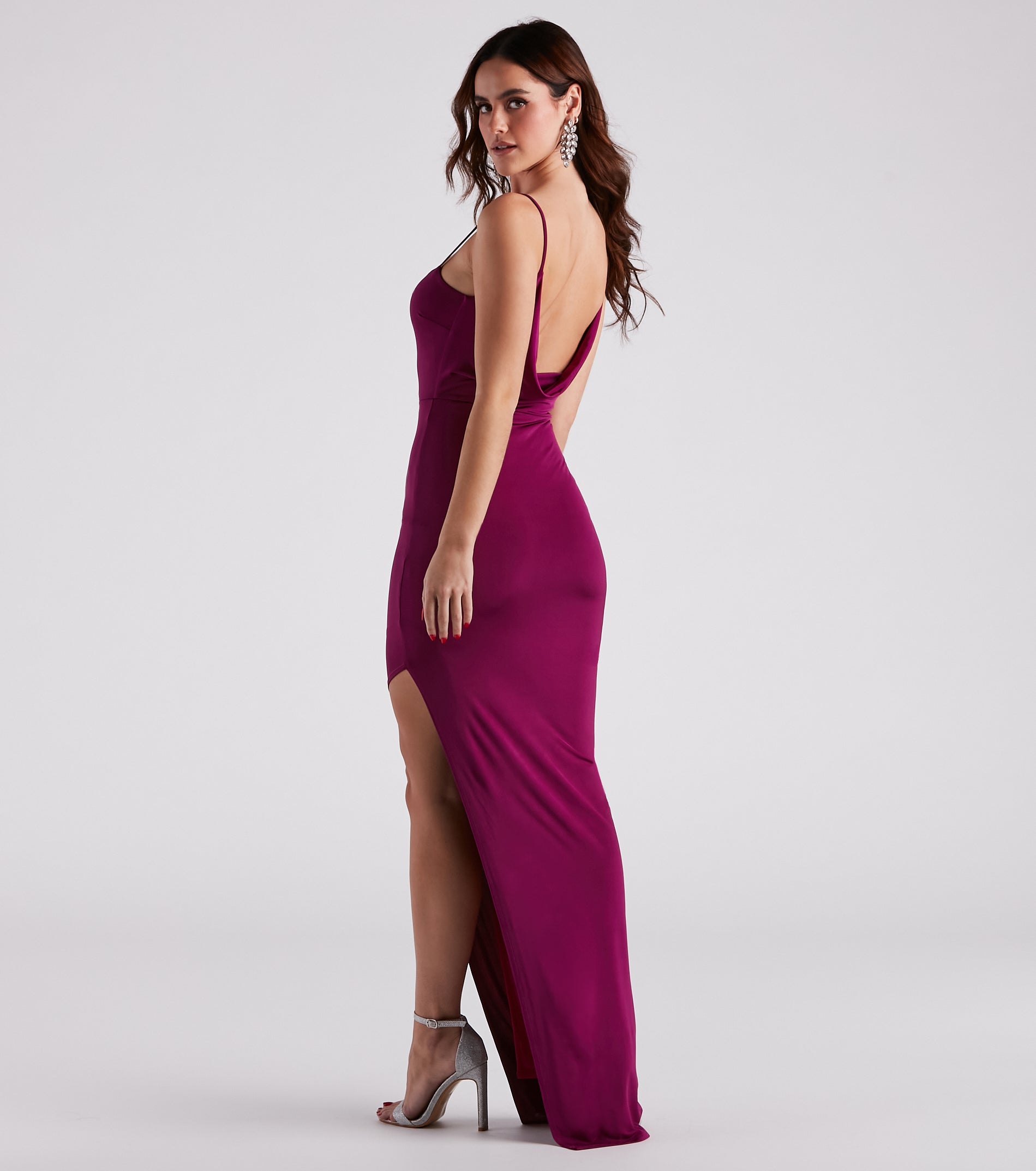 Devon Formal Cowl Back Long Dress