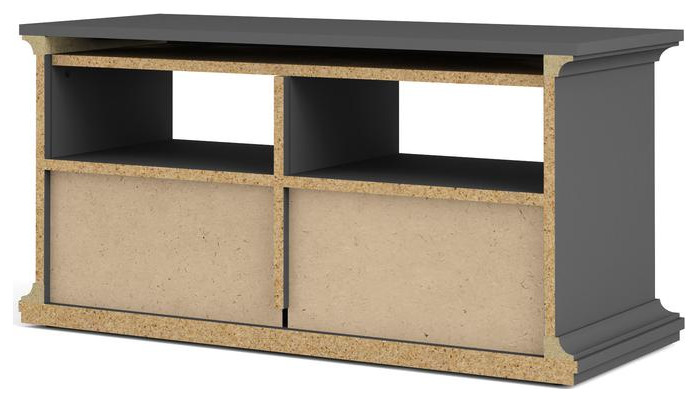 Sonoma 2 Drawer TV Stand with 2 Shelves  Black Lead   Transitional   Entertainment Centers And Tv Stands   by BisonOffice  Houzz