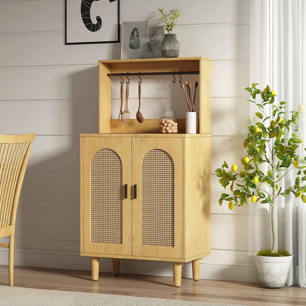 JASIWAY Rattan Storage Cabinet Buffet Cabinet Sideboard