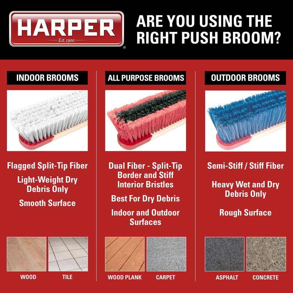 HARPER 24 in. Easy to Assemble All-Purpose Push Broom 3424P1