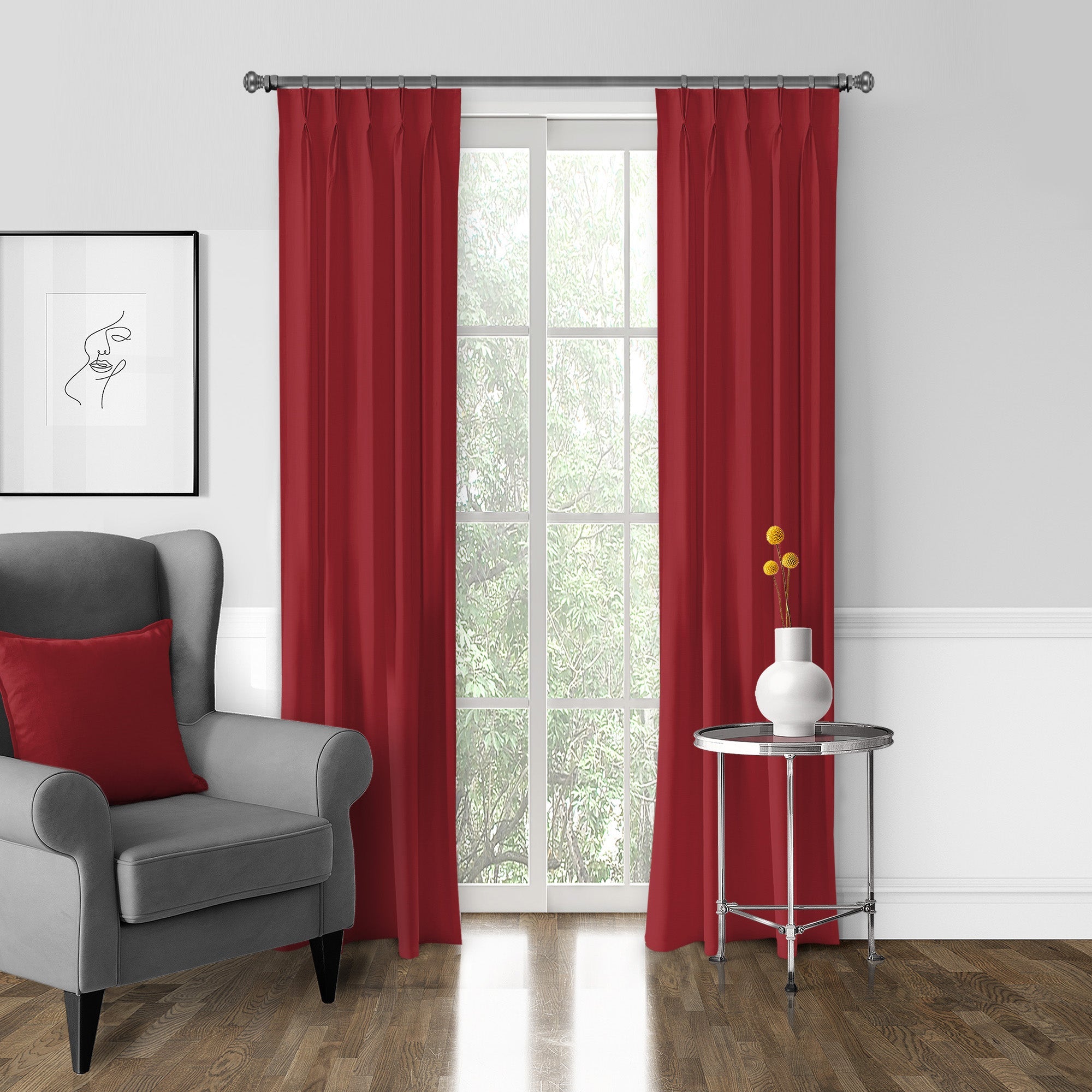 Braxton Red Drapery