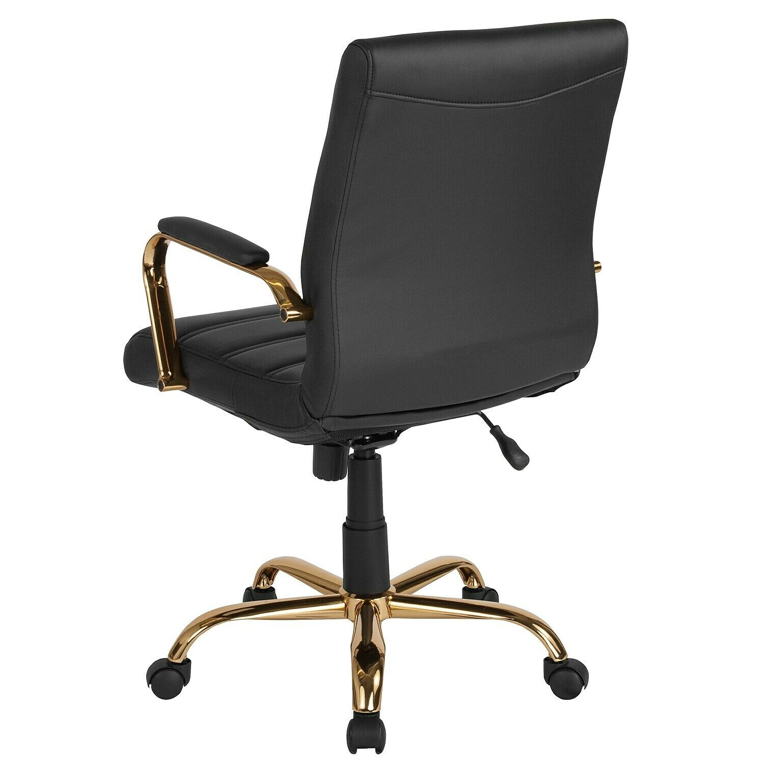 Flash Furniture Black Leather/Gold Frame Office/Desk Chair