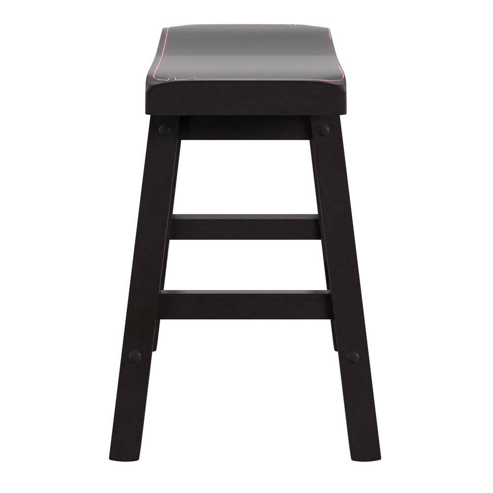 HomeSullivan Black Saddle Seat 18-Inch Backless Stools (Set Of 2) 405302BK-18(3A)