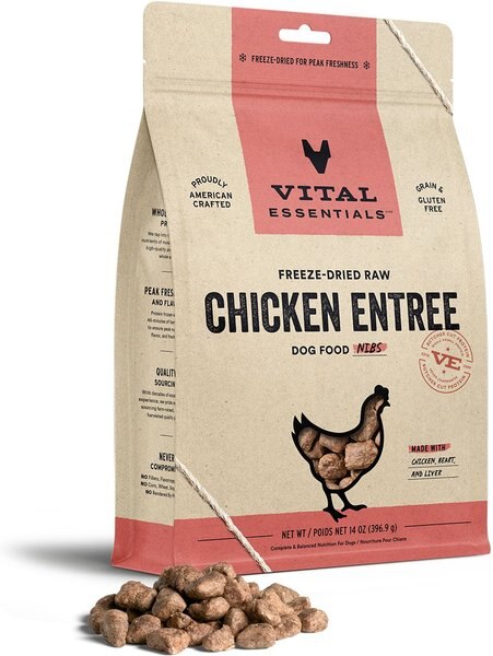 Vital Essentials Chicken Nibblets Grain-Free Freeze-Dried Dog Food