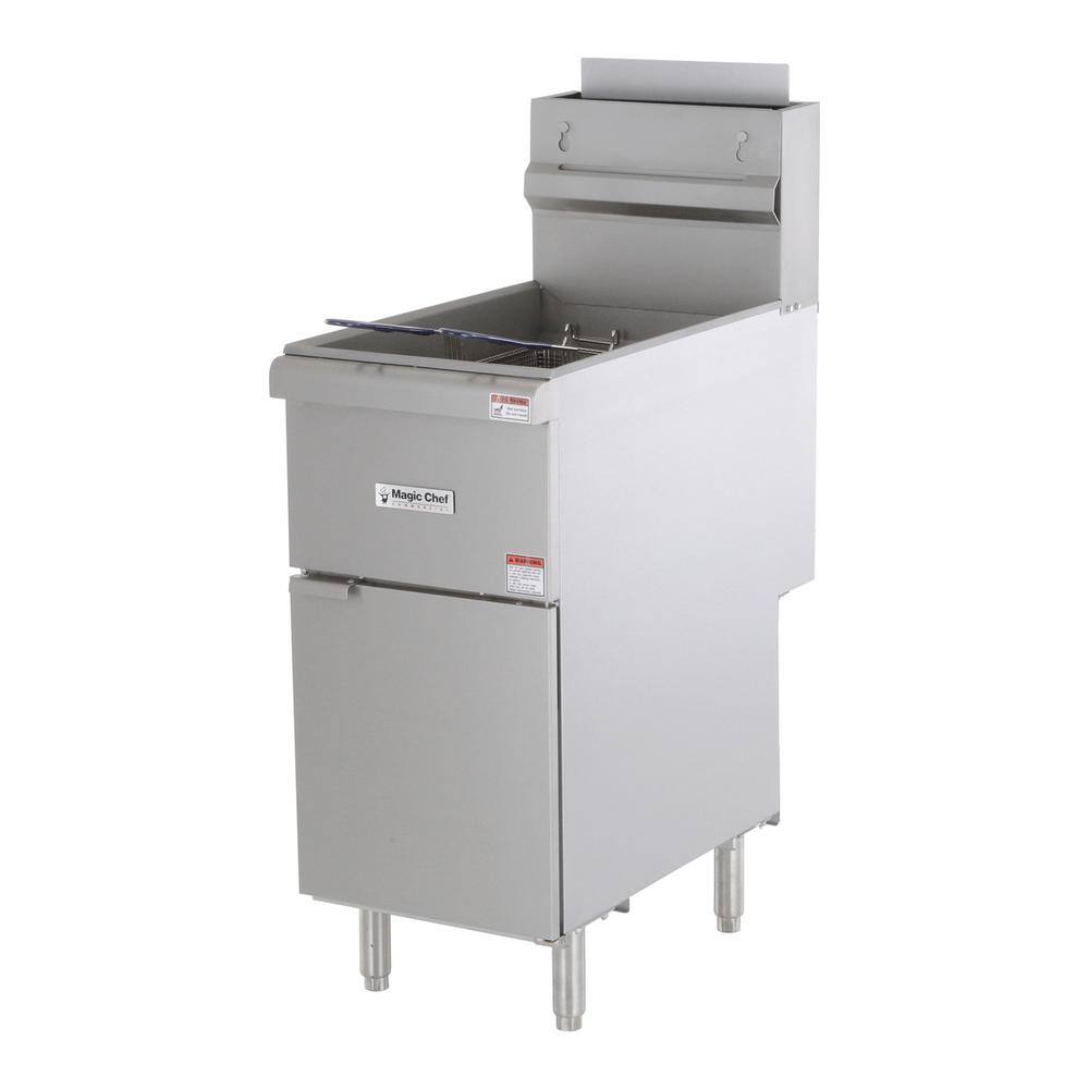 Magic Chef 35 Qt. Stainless Steel Commercial Propane Gas Fryer MCCGF50A-P