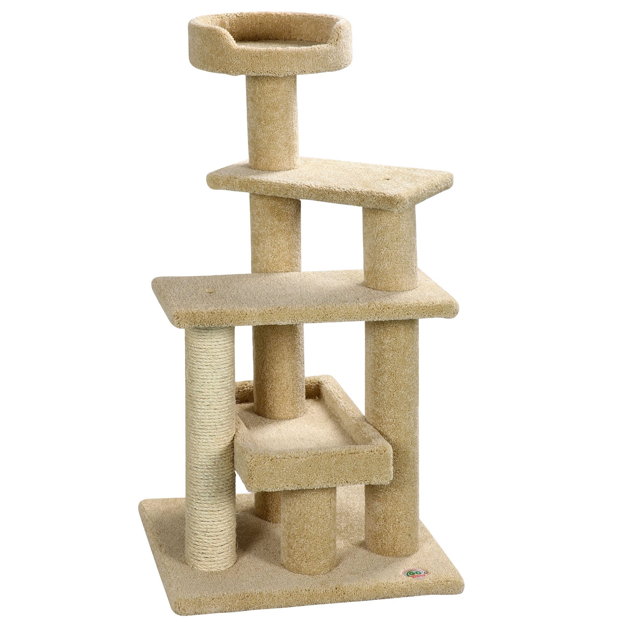 Go Pet Club Premium Carpeted Cat Tree Furniture with Scratching Post LP-815， 52