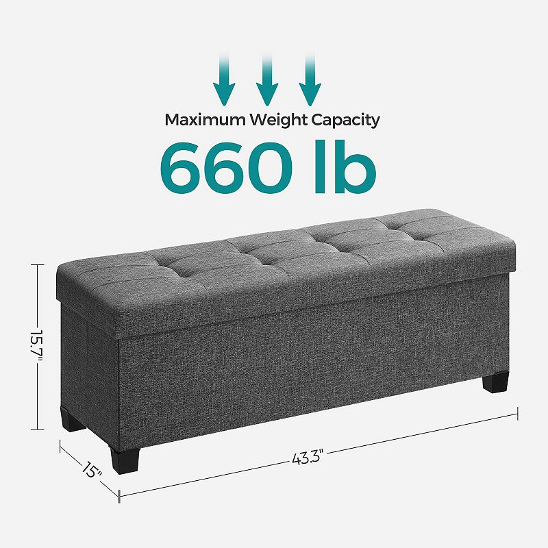 Storage Ottoman Bench， Bedroom Bench With Storage， Foot Stool With Feet