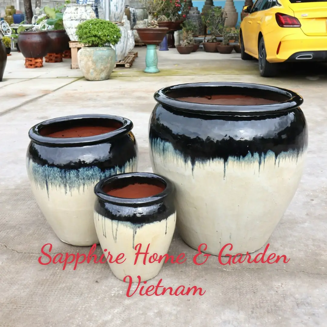 Source Direct factory outdoor Ceramic Pots for plants Vietnamse pots modern style Atlantis finishing wholesale pottery pots