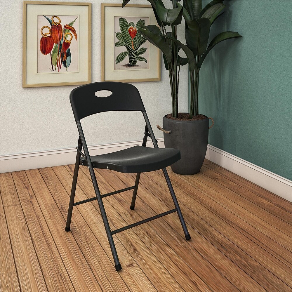 COSCO Solid Resin Indoor/Outdoor Plastic Folding Chair (4 Pack)