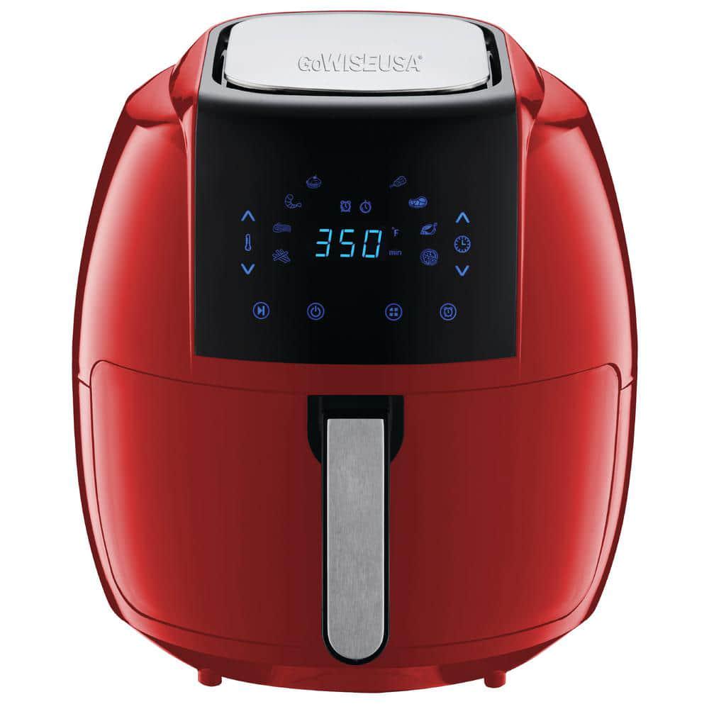 GoWISE USA 8in1 70 Qt Red Electric Air Fryer with Recipe Book