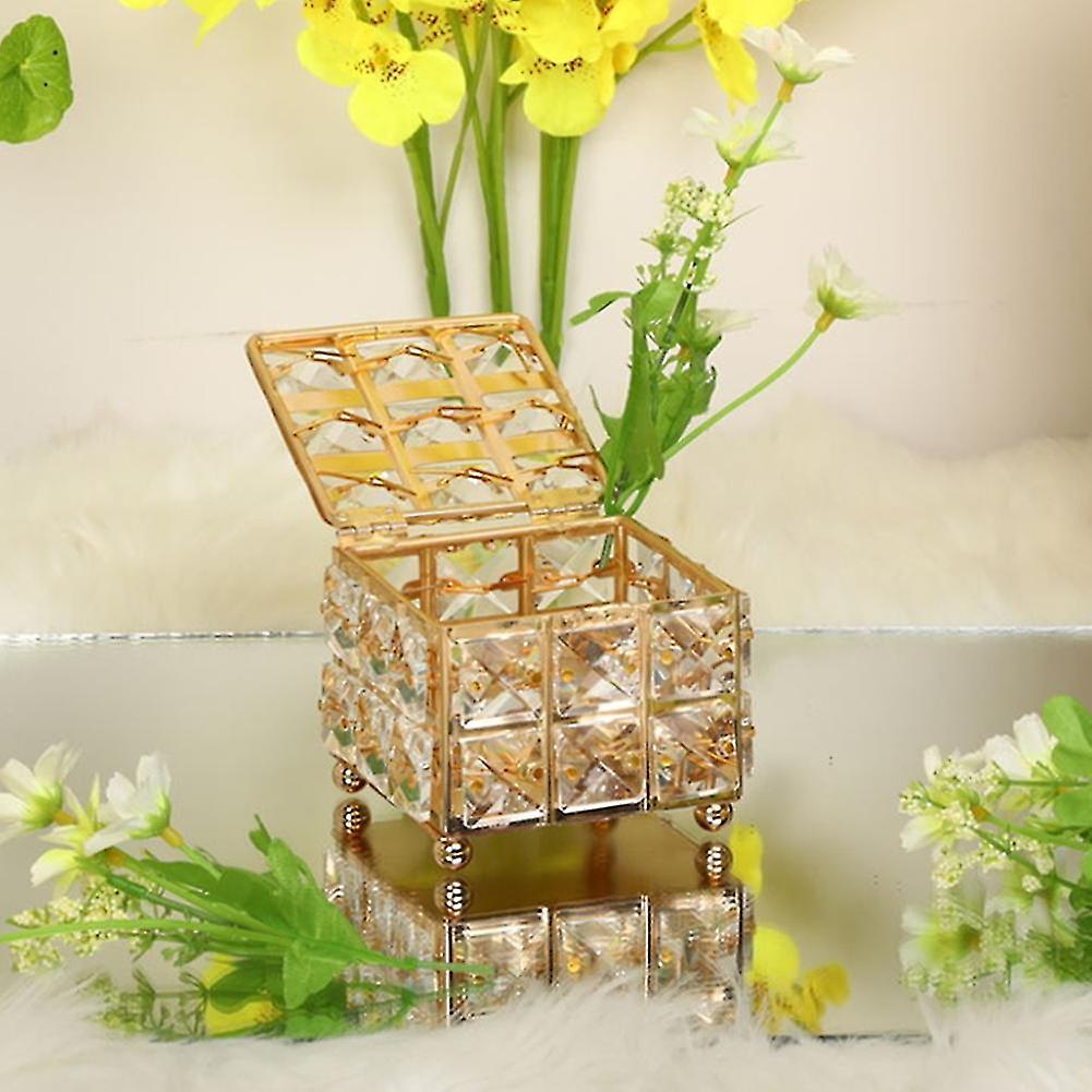 Home Decor Rhinestone Earring Ring Pearls Storage Box Crystal Organize Holder Jewelry Boxes With Co