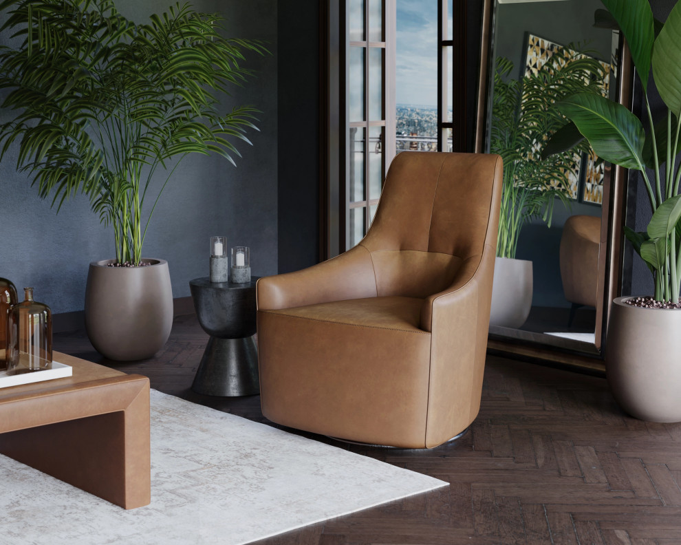 Carmine Swivel Lounge Chair   Transitional   Armchairs And Accent Chairs   by Sunpan Modern Home  Houzz