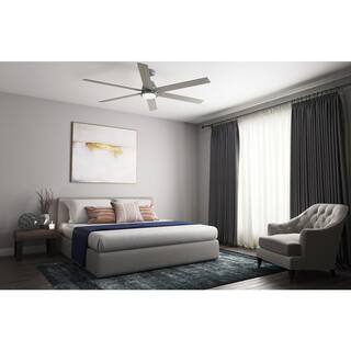 Hunter Gravity 72 in. Integrated LED Indoor Matte Silver Smart Ceiling Fan with Light Kit and Remote Included 51884