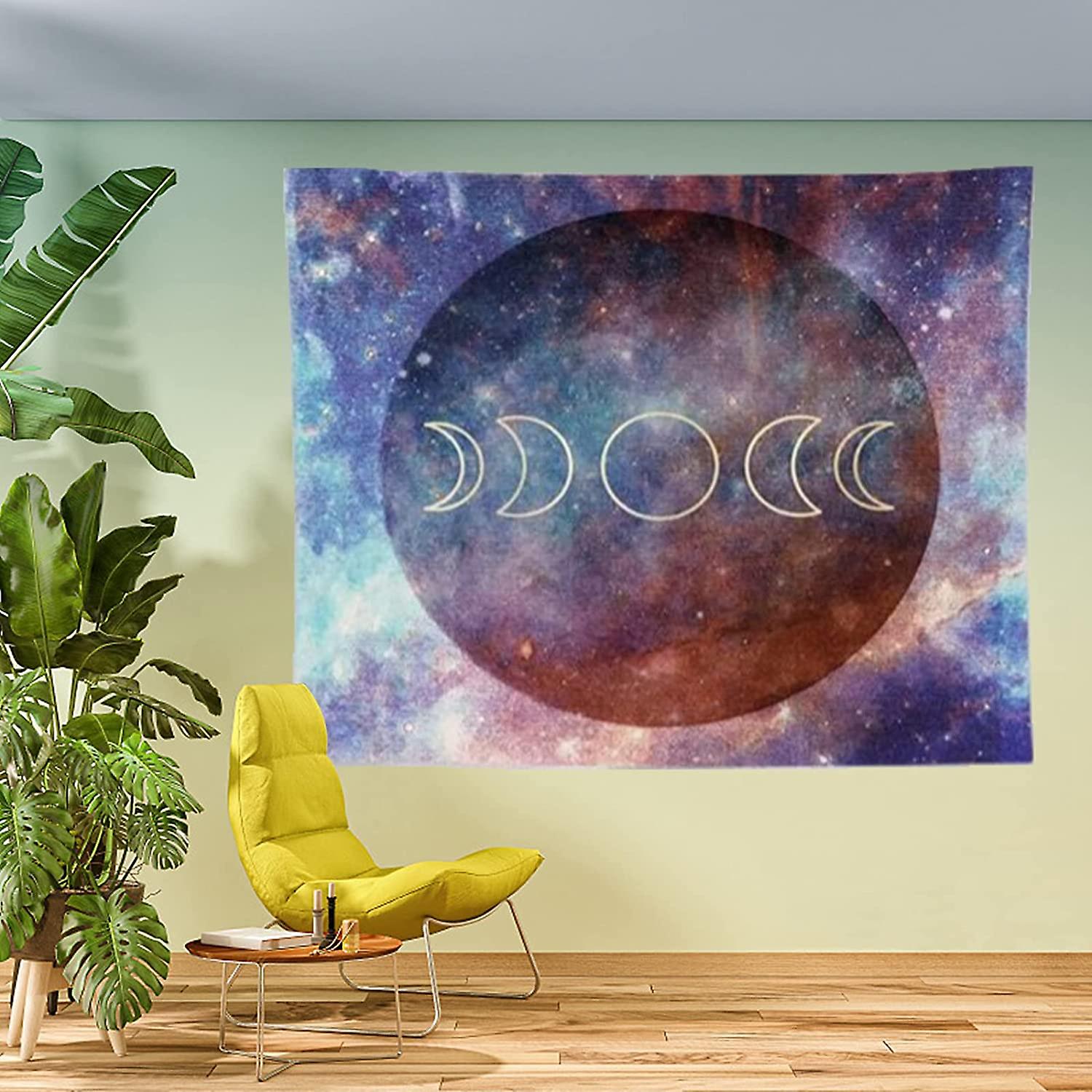 Starry Sky Tapestry Wall Hanging Universe Space Galaxy Wall Tapestry Moon Tapestry Moonlit Tapestry For Living Room Bedroom Dorm Home Decor(51.2 X 59.