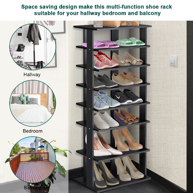 Patented 7 tier Dual Shoe Rack Practical Free Standing Shelves Storage Shelves Concise