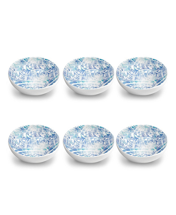 TarHong  Melamine 7 Coastal Scallops 6-Piece Bowl Set 34 oz