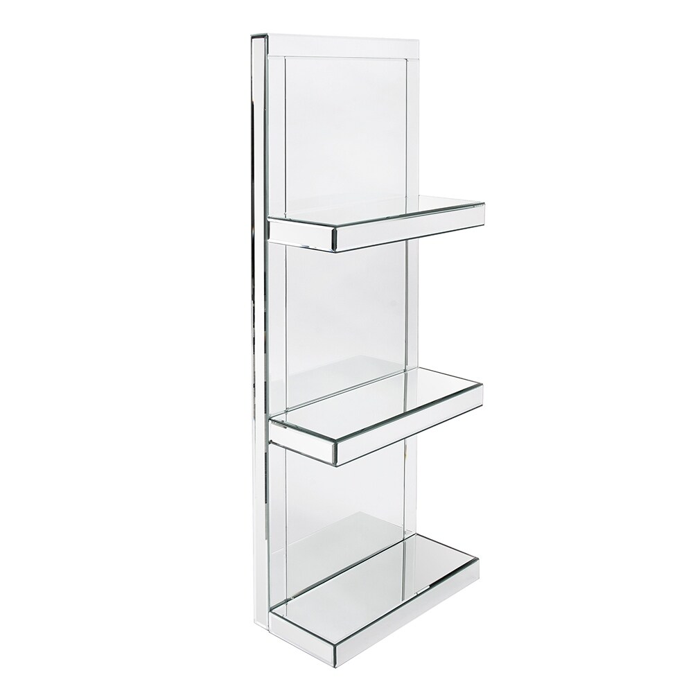 an Andrews Mirrored Shelf with 3 shelves   16 x 8 x 42.5