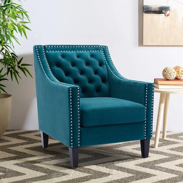 Accent Armchair with nailheads and solid wood legs